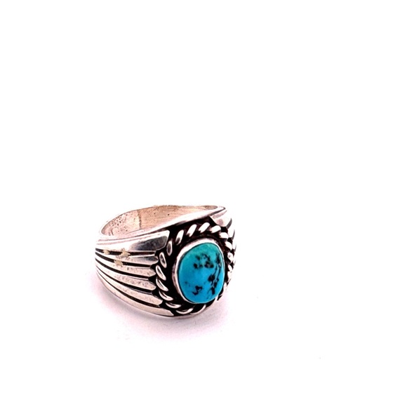 Vintage Native American Sterling silver and turquoise ring - Picture 3 of 12